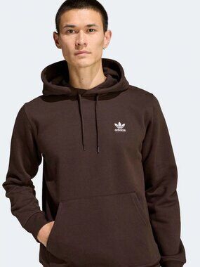 Adidas Men's Essential Fleece brown Hoodie Size M NEW WITH TAGS!